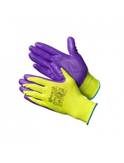 Перчатки Gward Hi-Vis нейлоновые с нитриловым покрытием, N1001